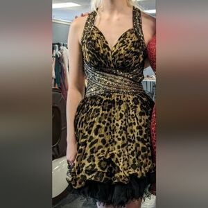 Anny Lee Cheetah Print Dress Size Small